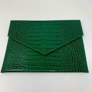 Green animal print envelope bag